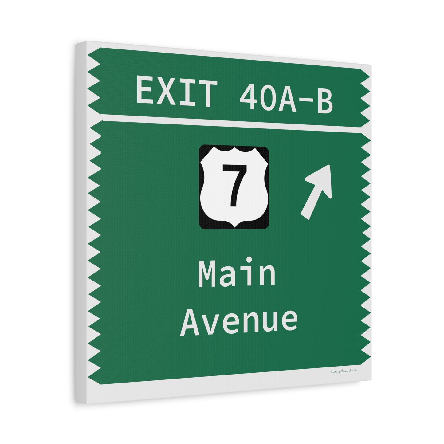 Vintage Merritt Parkway Exit 40 A-B Sign Matte Canvas, Stretched, 1.25"
