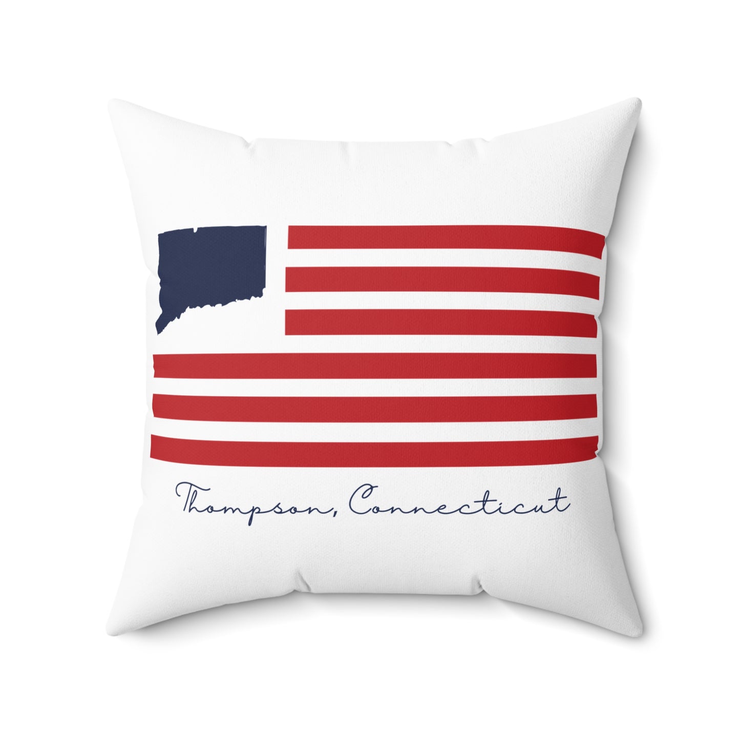 Thompson Connecticut Flag Spun Polyester Square Pillow