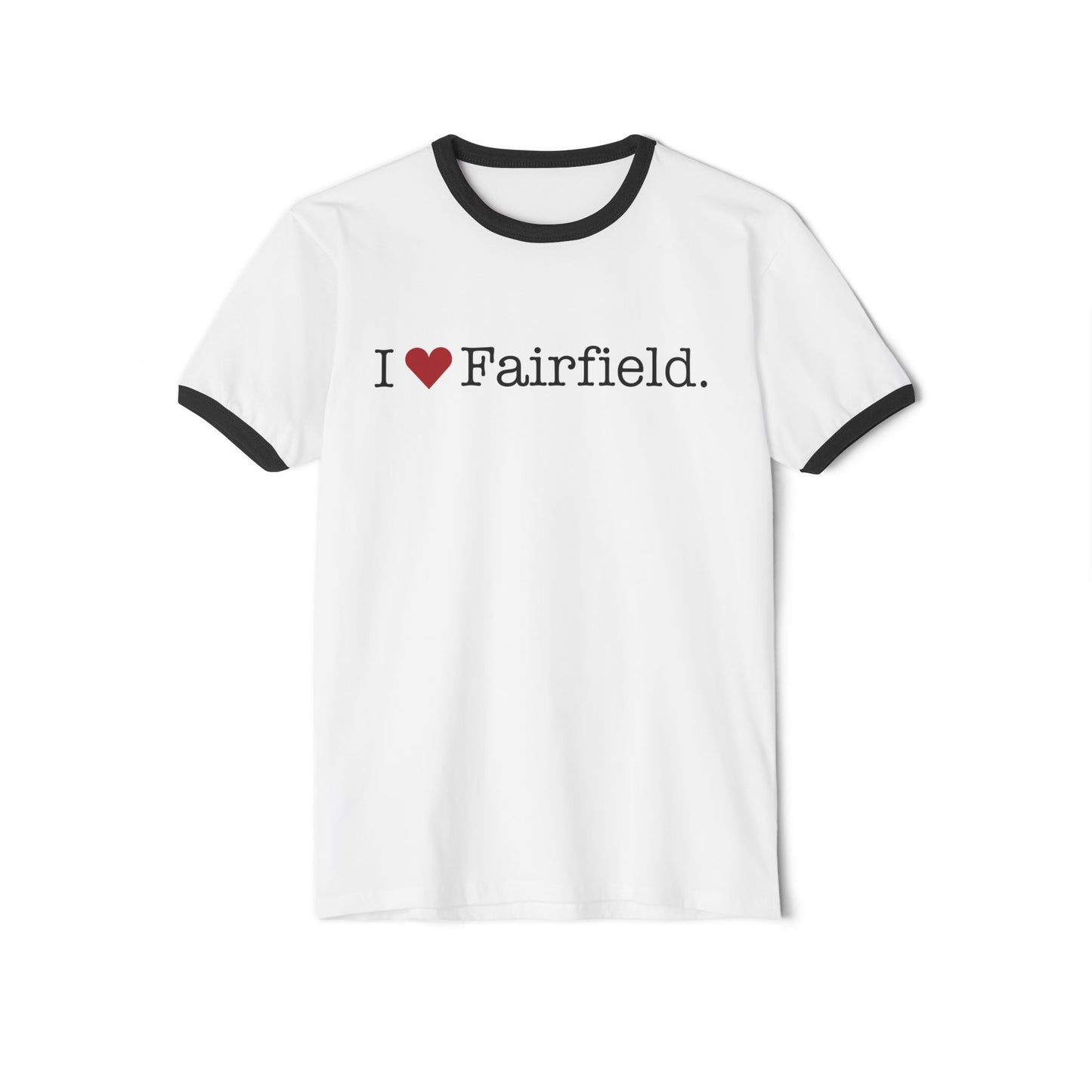 I Heart Fairfield. Unisex Cotton Ringer T-Shirt