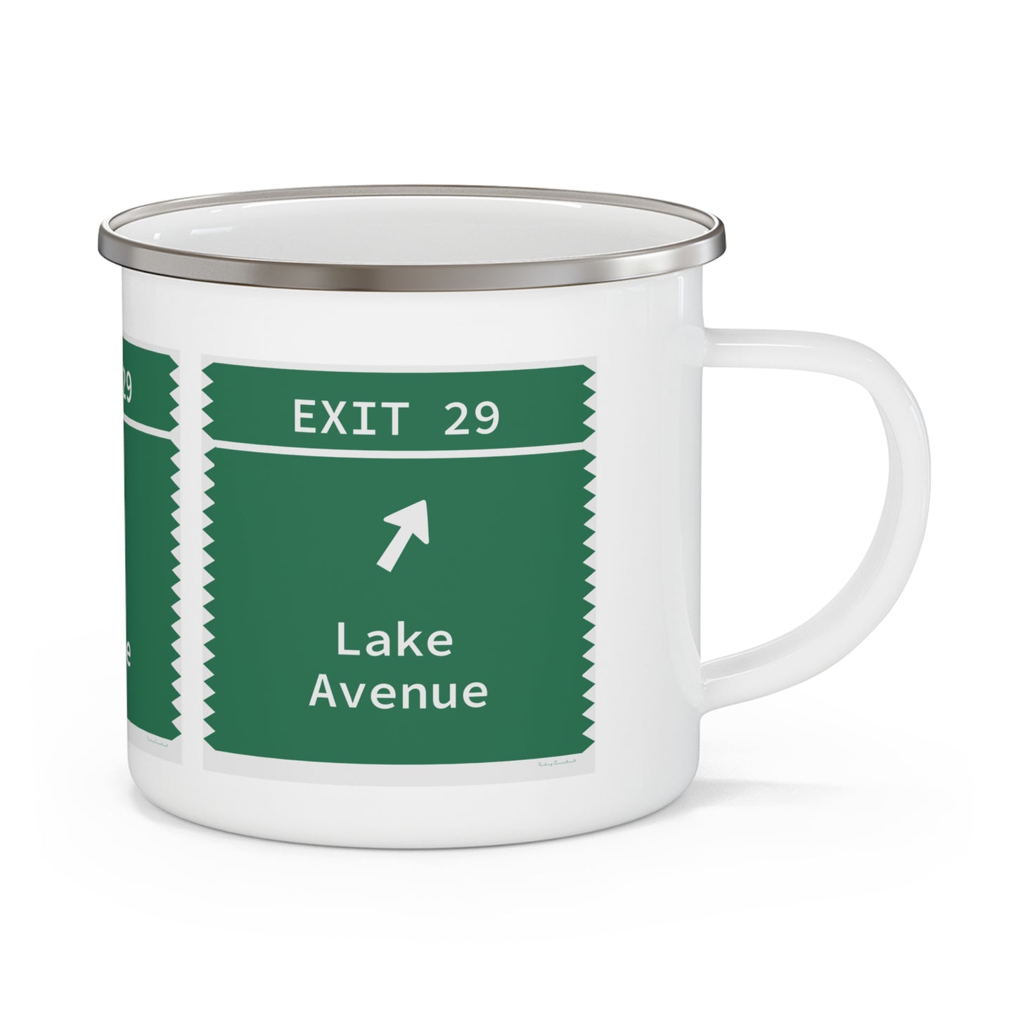 Vintage Merritt Parkway Exit 29 Sign Enamel Camping Mug