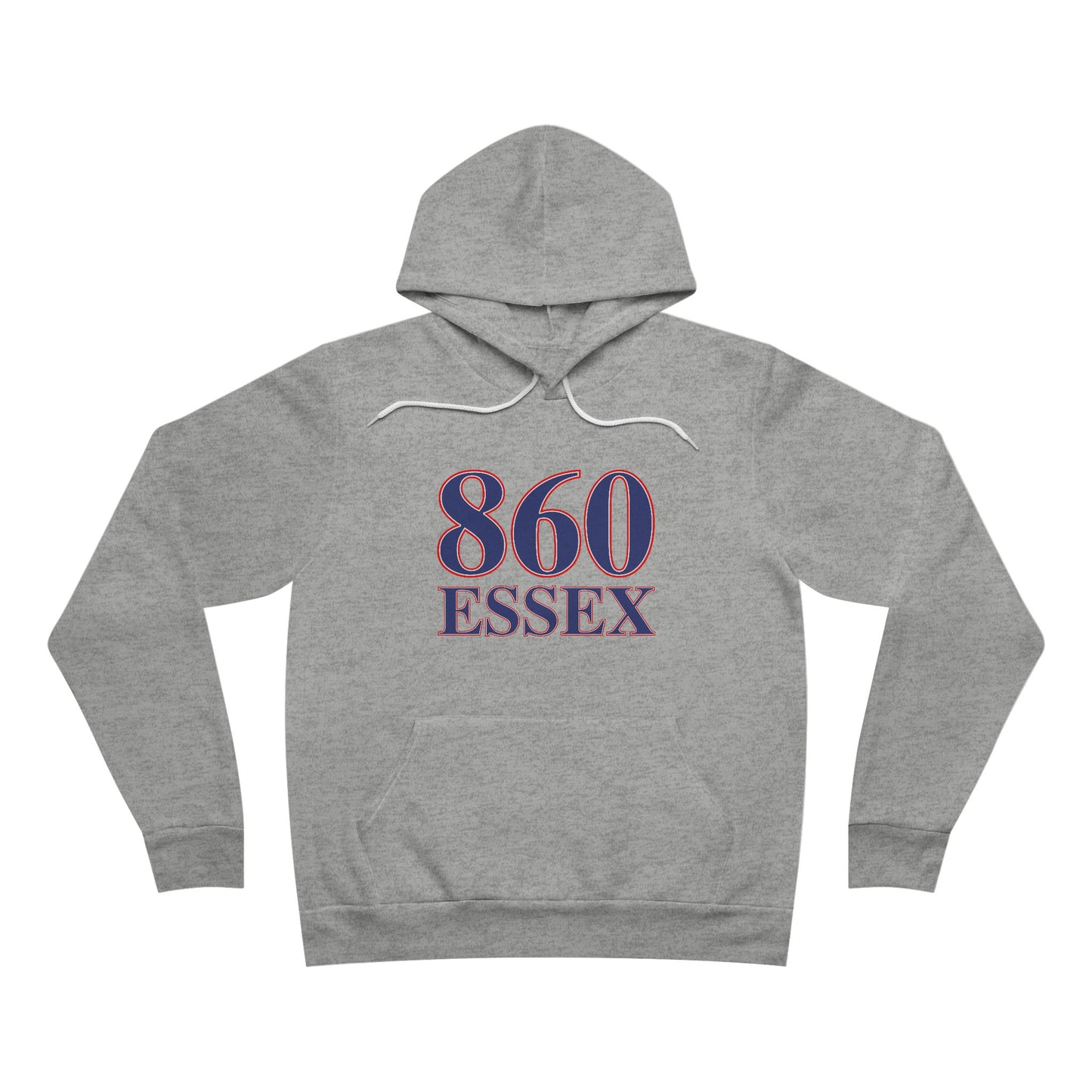 860 Essex Red White & Blue Unisex Sponge Fleece Pullover Hoodie