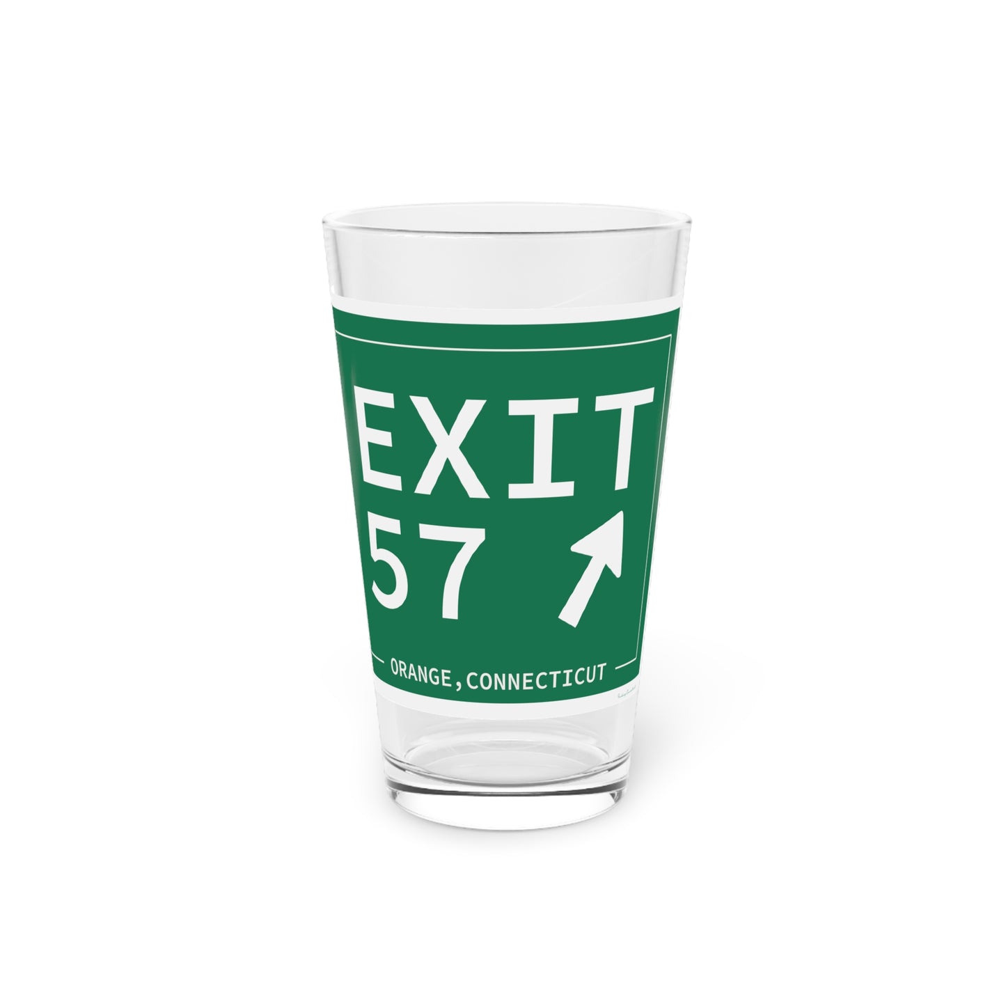 Vintage Exit 57 WCP Sign Pint Glass, 16oz