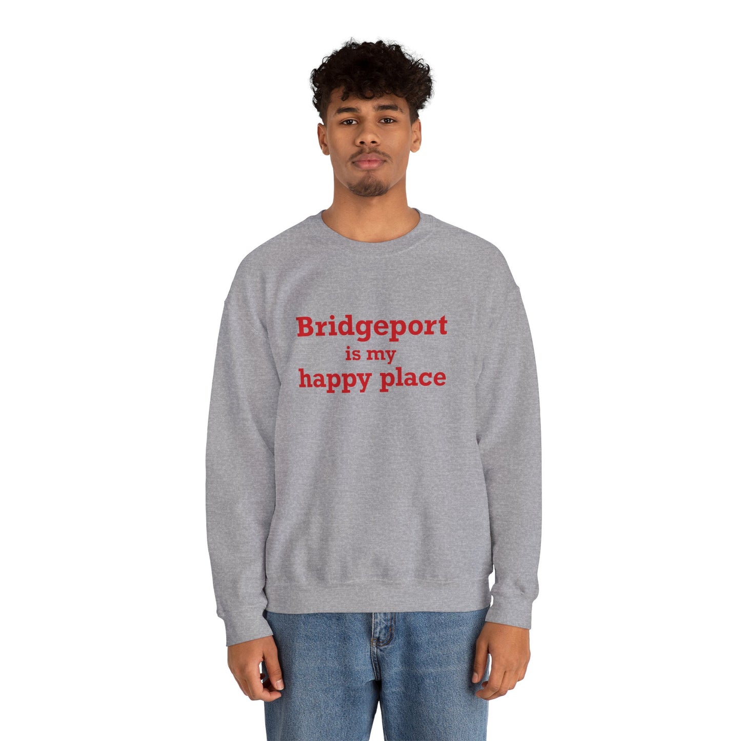 Bridgeport Is My Happy Place Unisex Heavy Blend™ Crewneck Sweatshirt