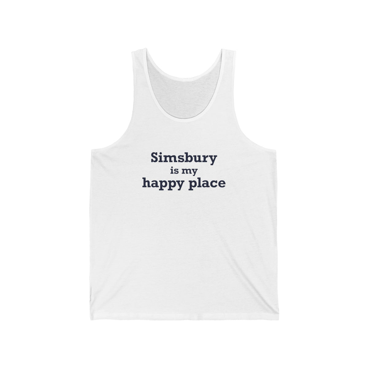 Simsbury is My Happy Place Unisex Jersey Tank Top