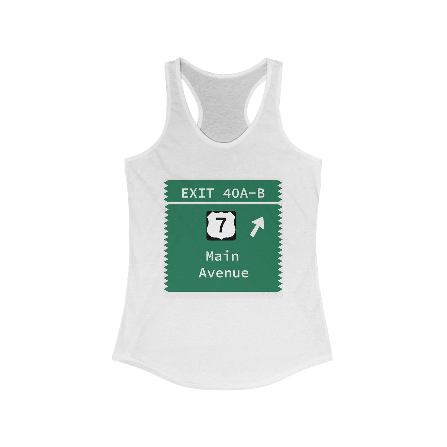 Vintage Merritt Parkway Exit 40 A-B Sign Women's Ideal Racerback Tank Top