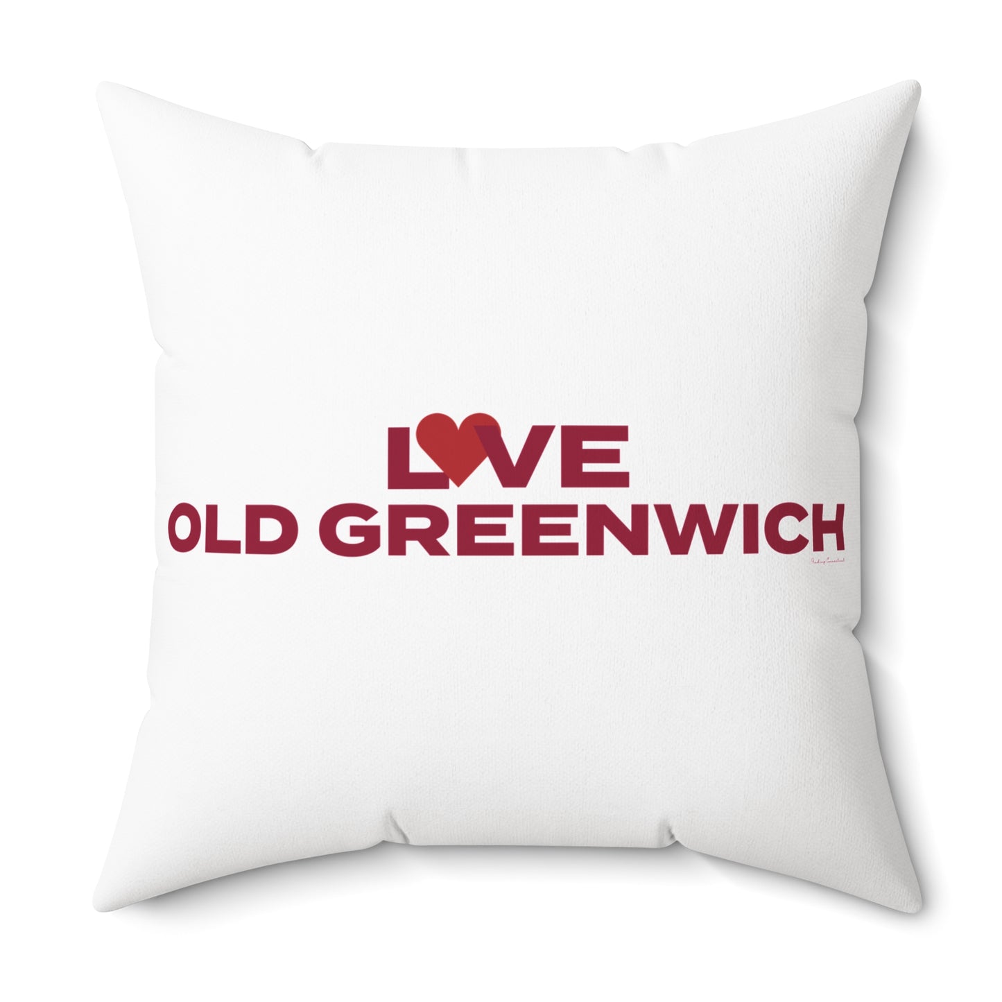 Love Old Greenwich Spun Polyester Square Pillow