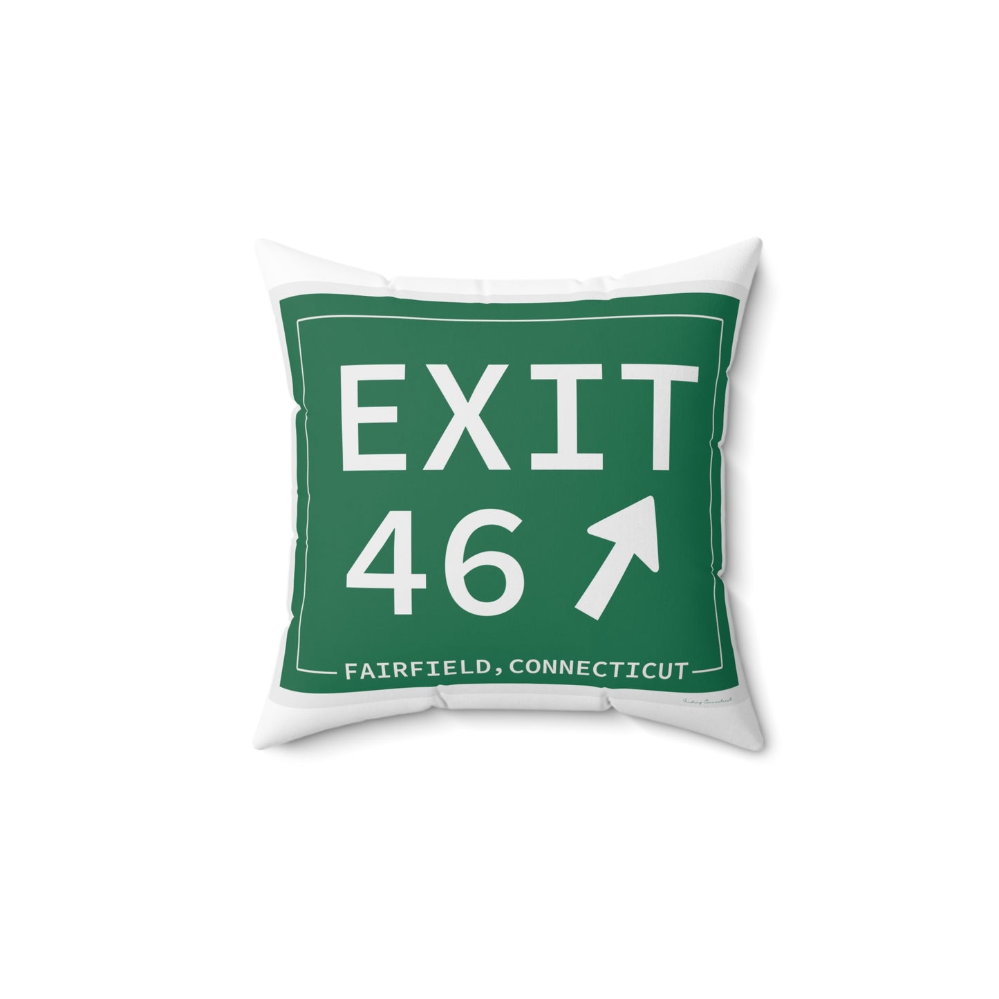 Vintage Exit 46 Merritt Parkway Sign Spun Polyester Square Pillow