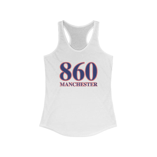 860 Manchester Red White & Blue Women's Ideal Racerback Tank Top