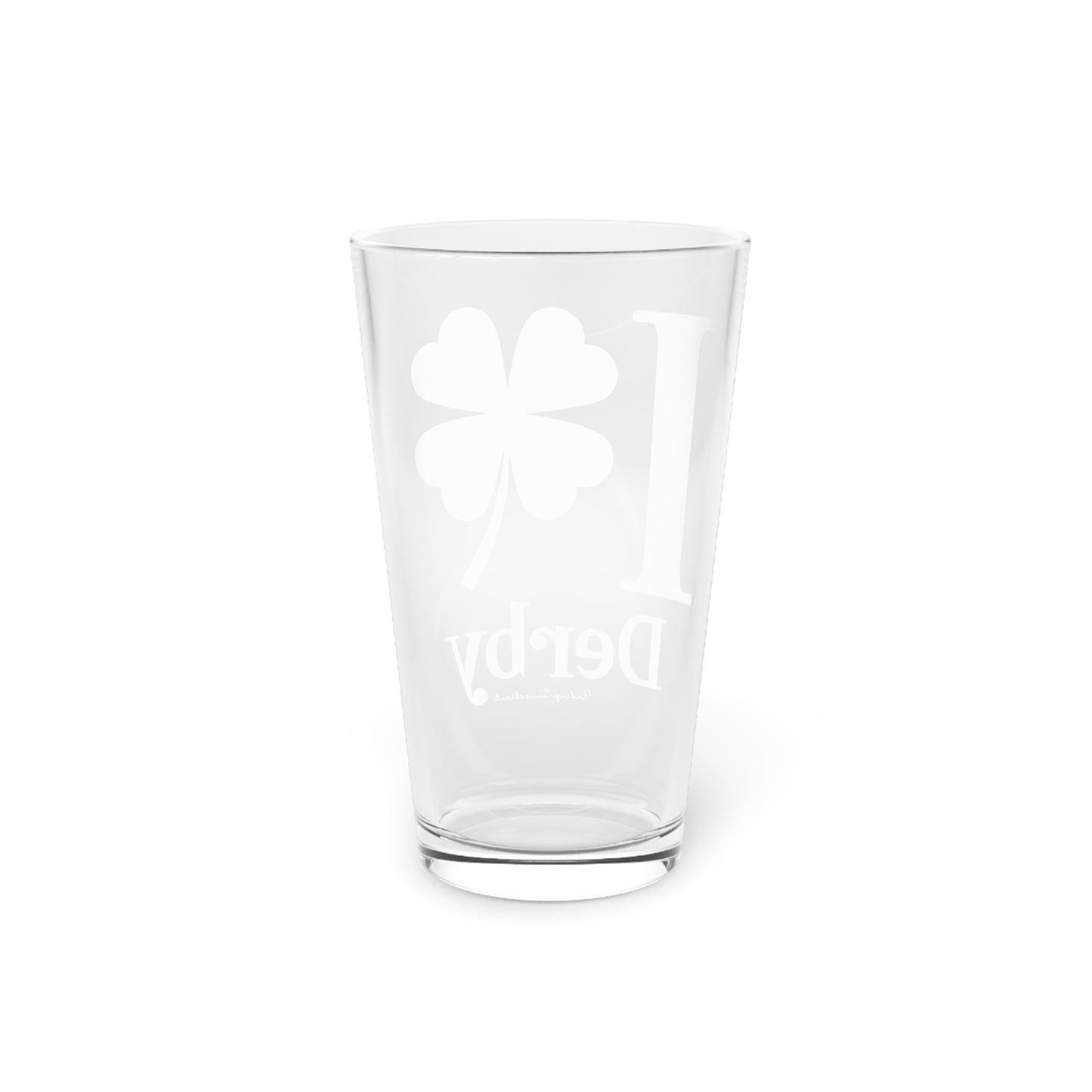 I Clover Derby Pint Glass, 16oz