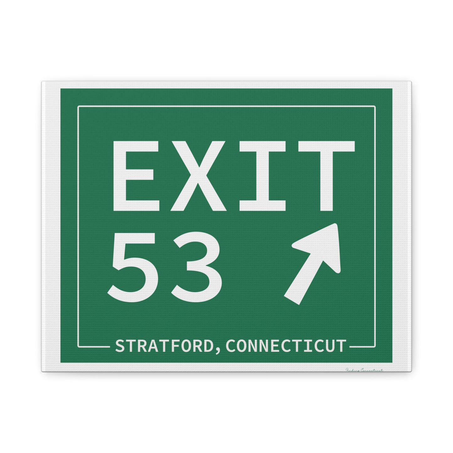 Vintage Exit 53 Merritt Parkway Sign Matte Canvas, Stretched, 1.25"
