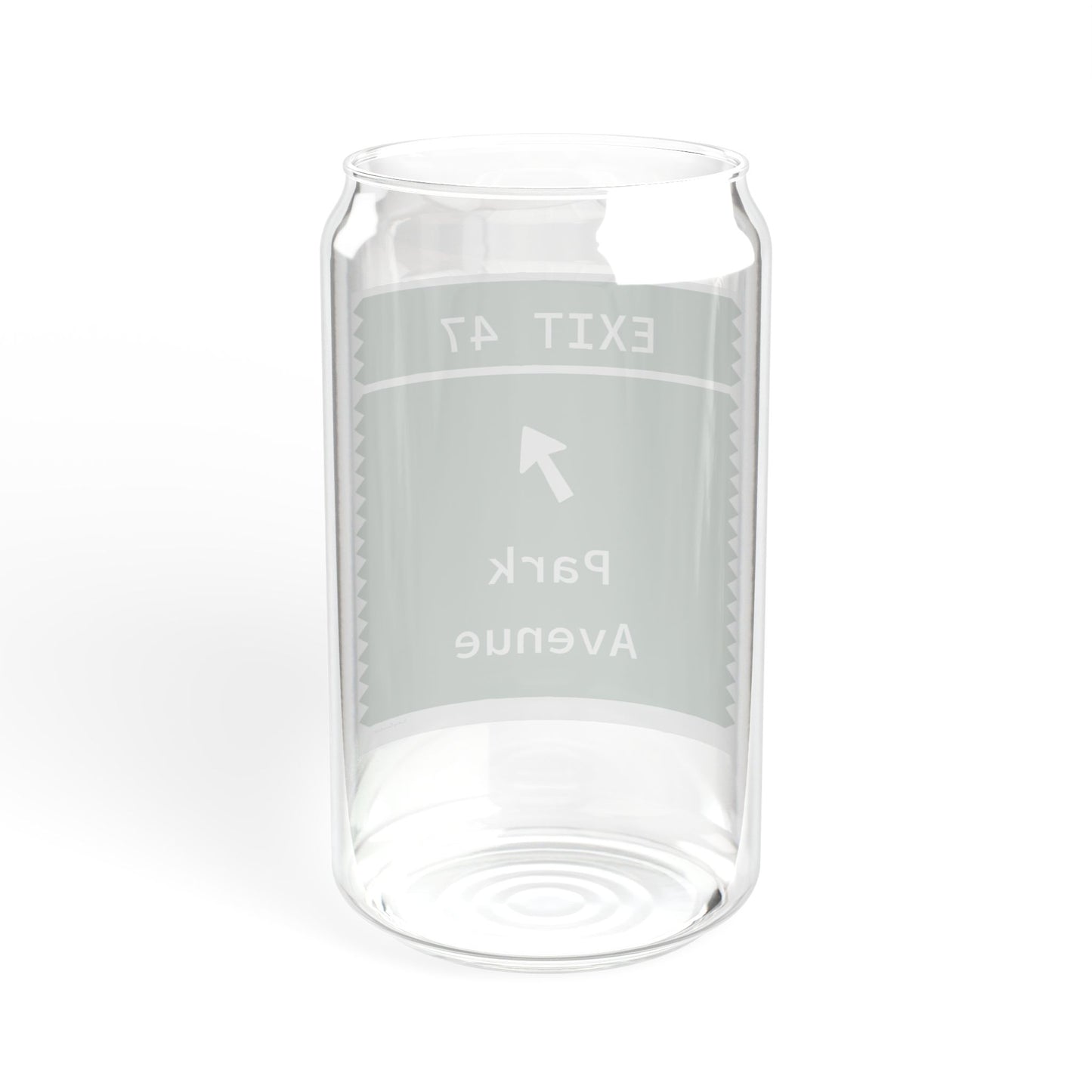 Vintage Merritt Parkway Exit 47 Sign Sipper Glass, 16oz
