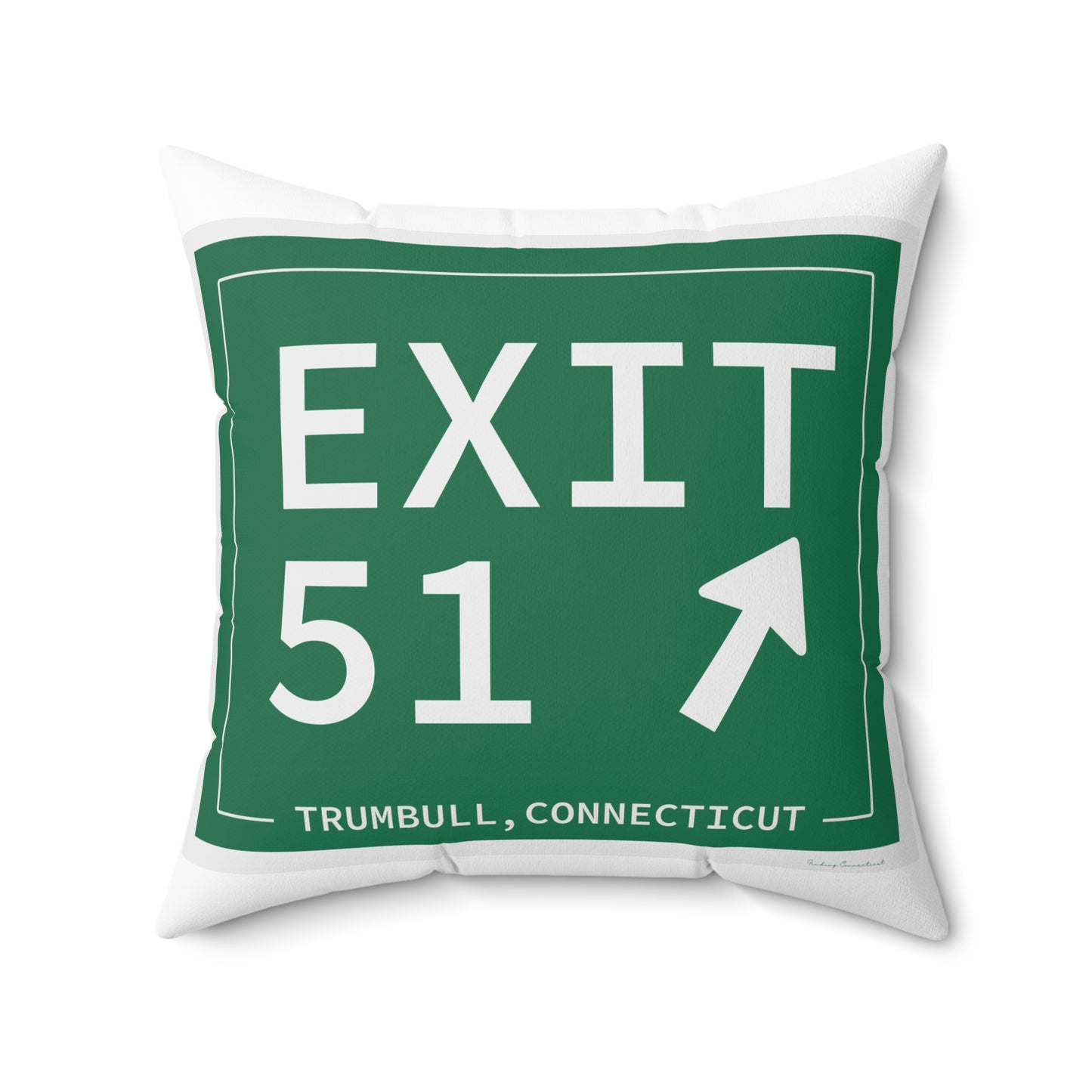 Vintage Exit 51 Merritt Parkway Sign Spun Polyester Square Pillow