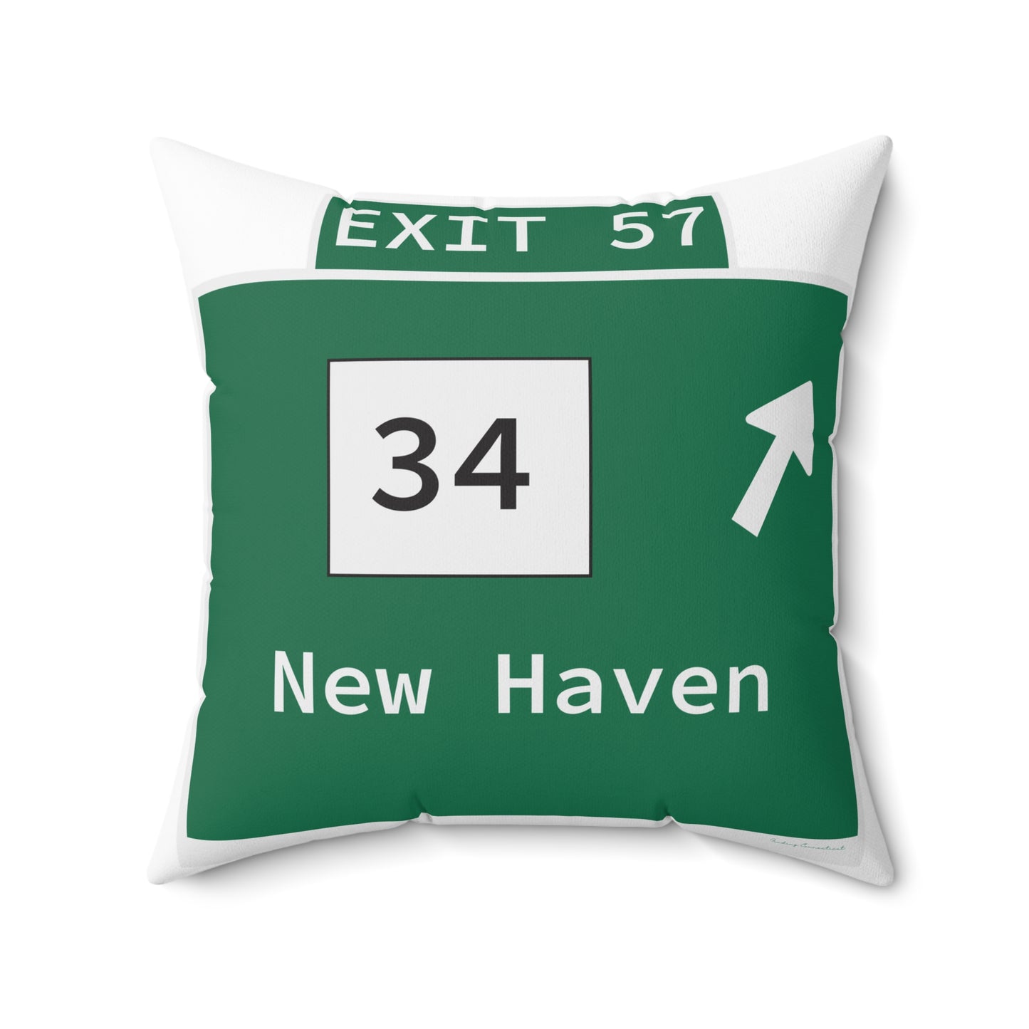 Vintage WCP Exit 57 Sign Spun Polyester Square Pillow