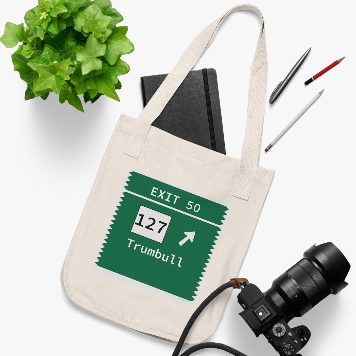 Vintage Merritt Parkway Exit 50 Sign Organic Canvas Tote Bag