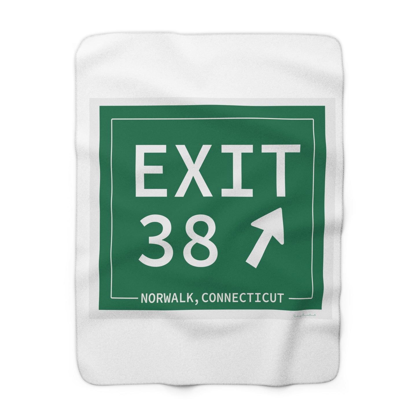 Vintage Exit 38 Merritt Parkway Sign Sherpa Fleece Blanket