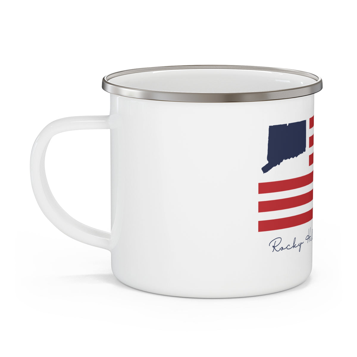 Rocky Hill Connecticut Flag Enamel Camping Mug
