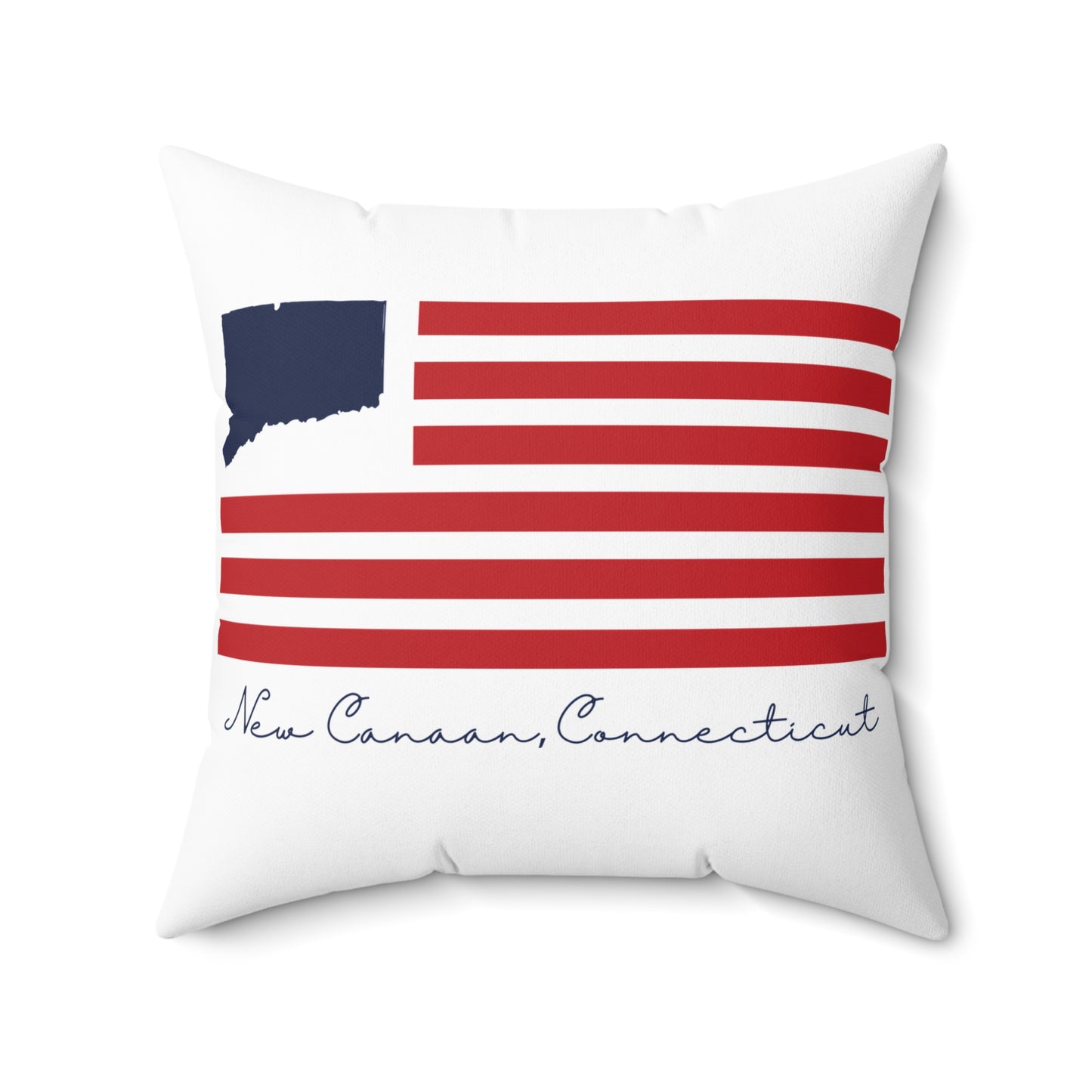 New Canaan Connecticut Flag Spun Polyester Square Pillow