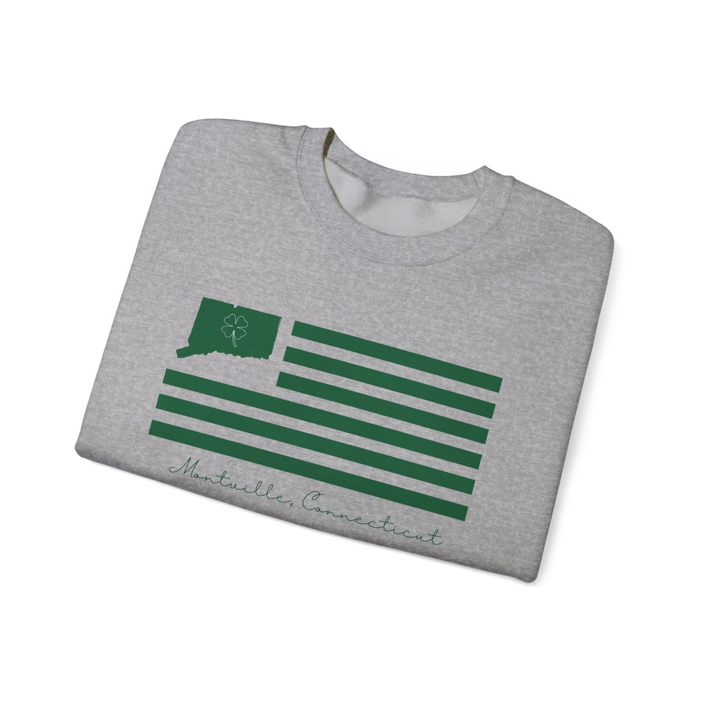 Montville Connecticut St Patrick’s Day Flag Unisex Heavy Blend™ Crewneck Sweatshirt