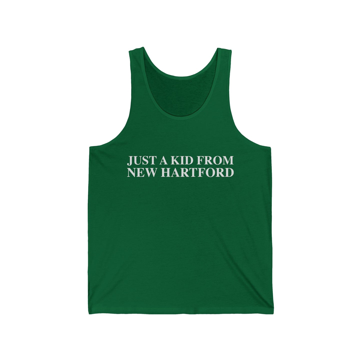 Just a kid from New Hartford Unisex Jersey Tank Top