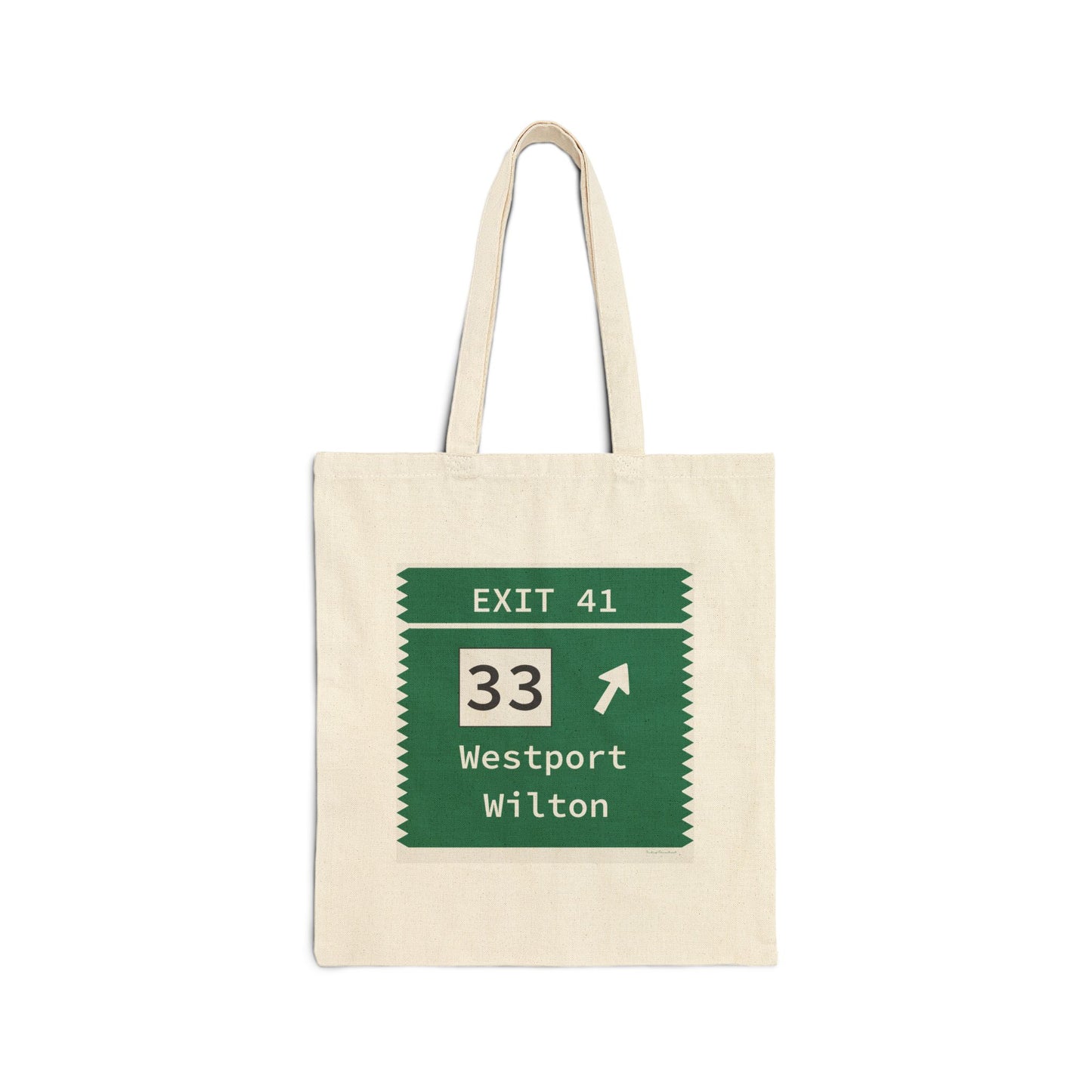 Vintage Merritt Parkway Exit 41 Sign Cotton Canvas Tote Bag