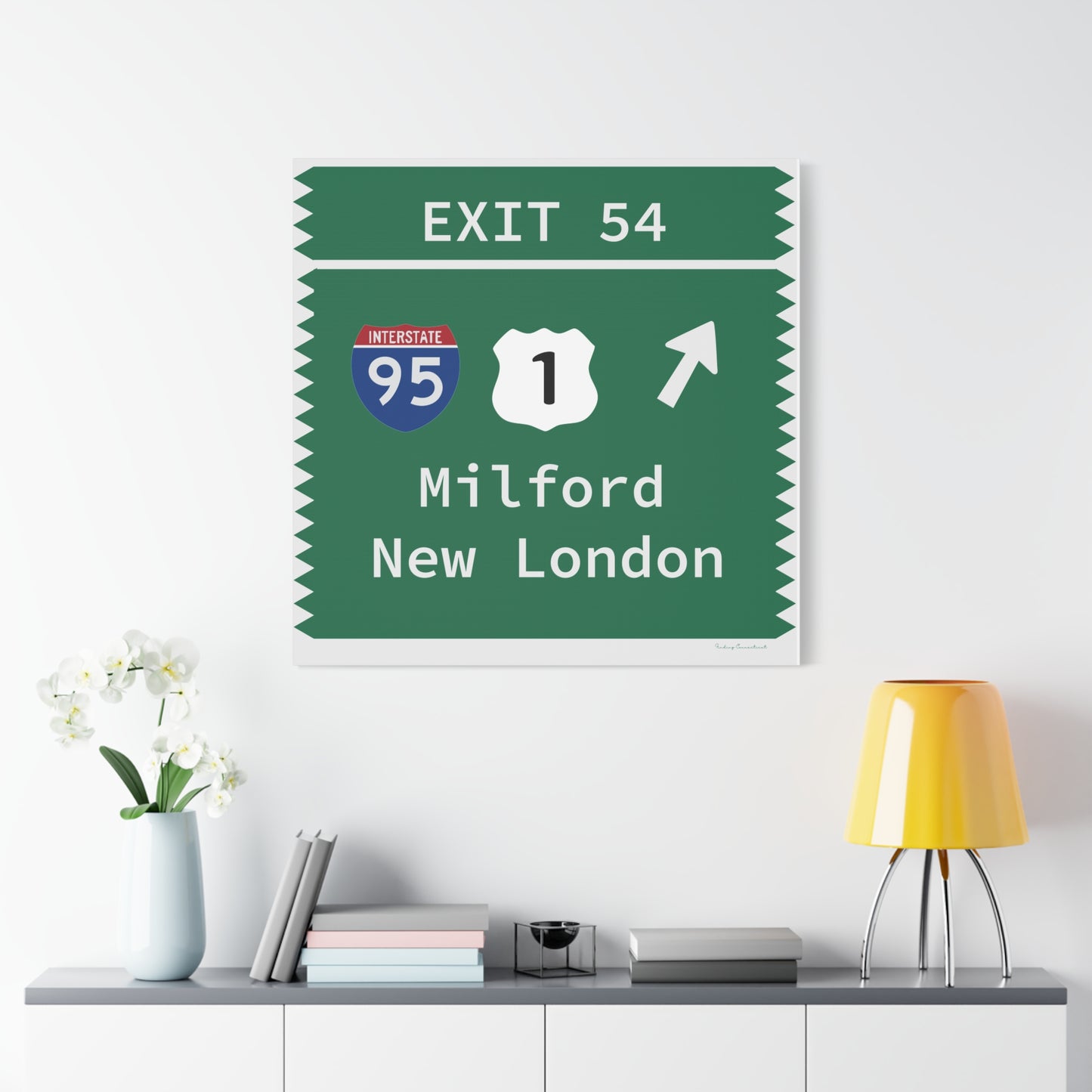 Vintage Merritt Parkway Exit 54 Sign Matte Canvas, Stretched, 1.25"