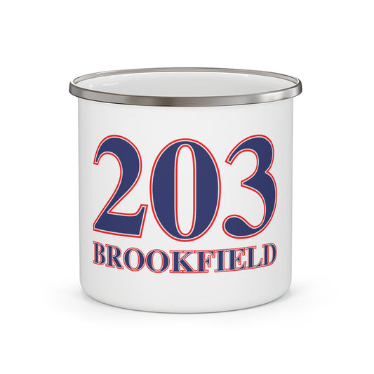 203 Brookfield Red White & Blue Enamel Camping Mug