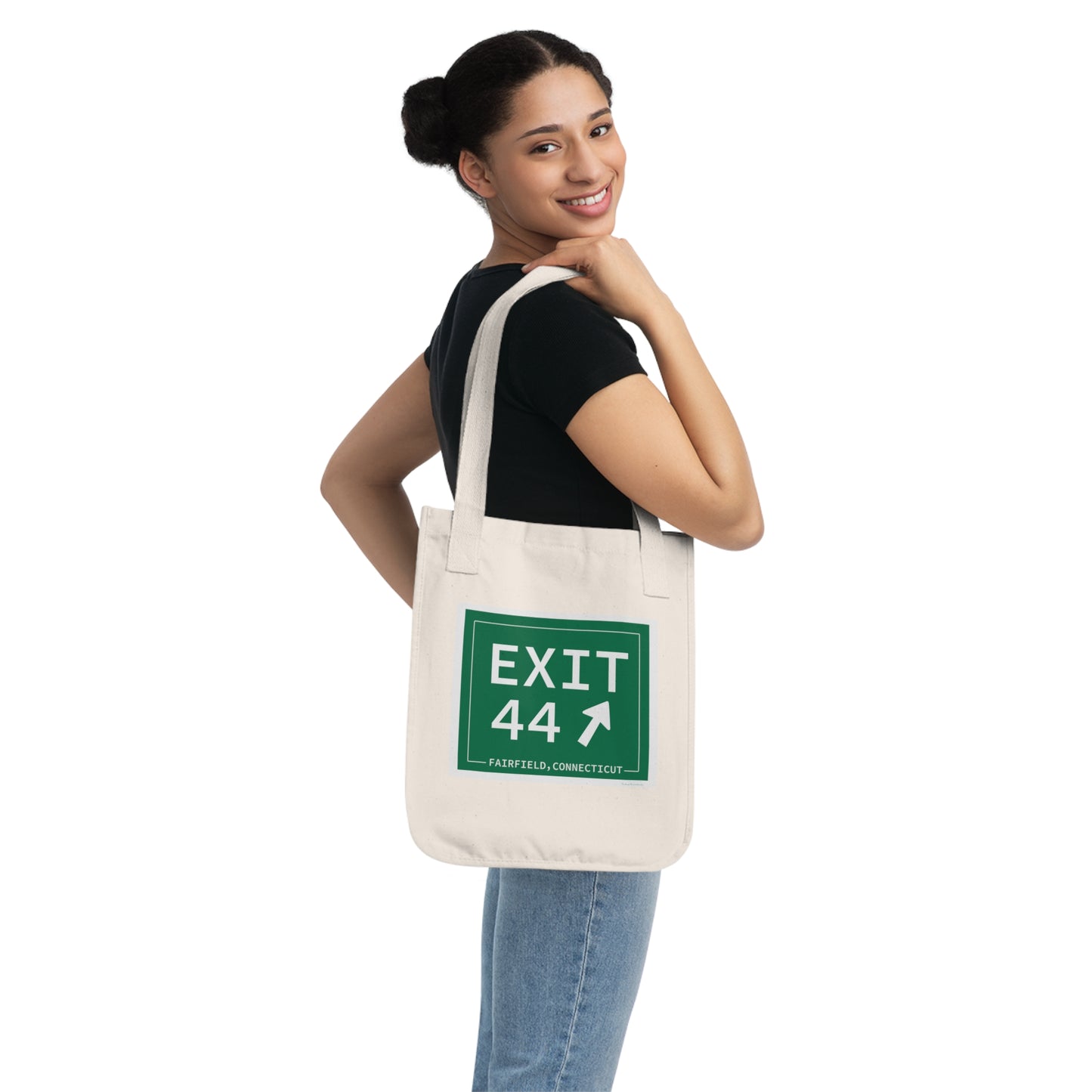Vintage Exit 44 Merritt Parkway Sign Organic Canvas Tote Bag
