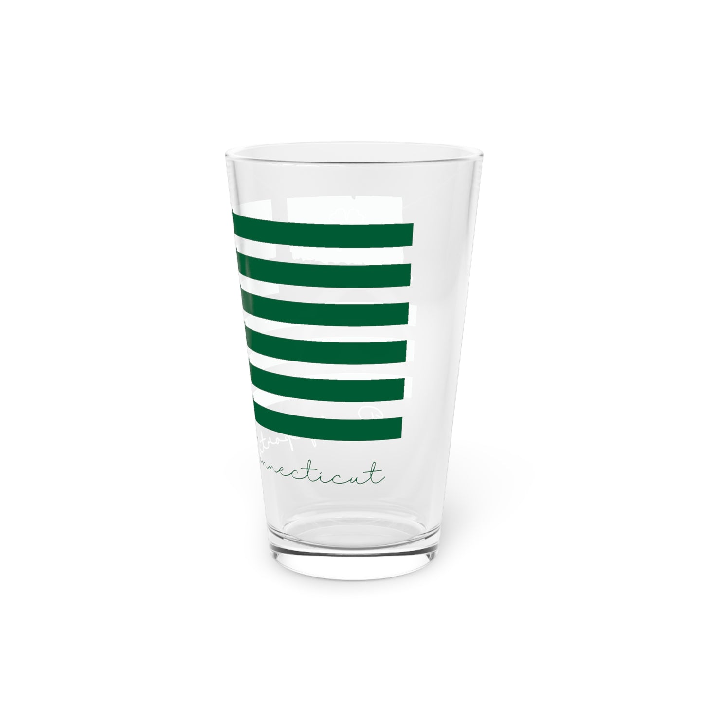 Bridgeport Connecticut St Patrick's Day Flag Pint Glass, 16oz