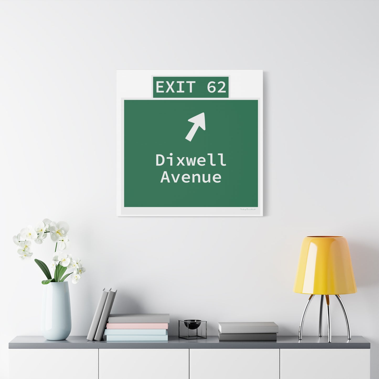 Vintage WCP Exit 62 Sign Matte Canvas, Stretched, 1.25"
