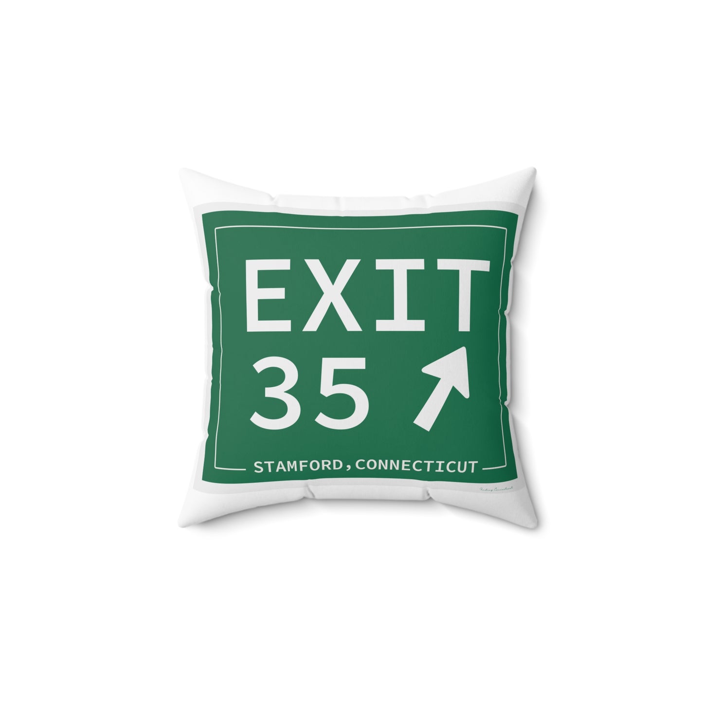 Vintage Exit 35 Merritt Parkway Sign Spun Polyester Square Pillow