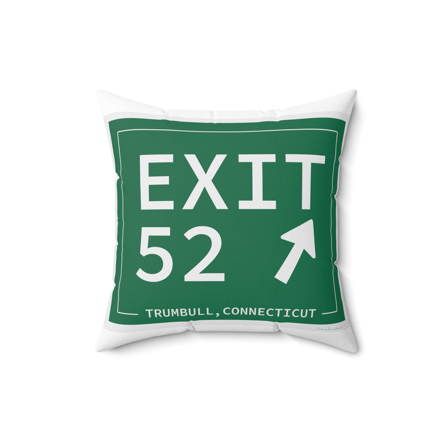 Vintage Exit 52 Merritt Parkway Sign Spun Polyester Square Pillow