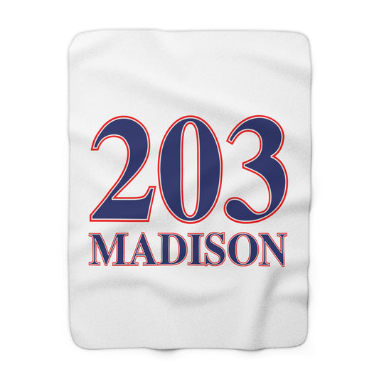 203 Madison Red White & Blue Sherpa Fleece Blanket