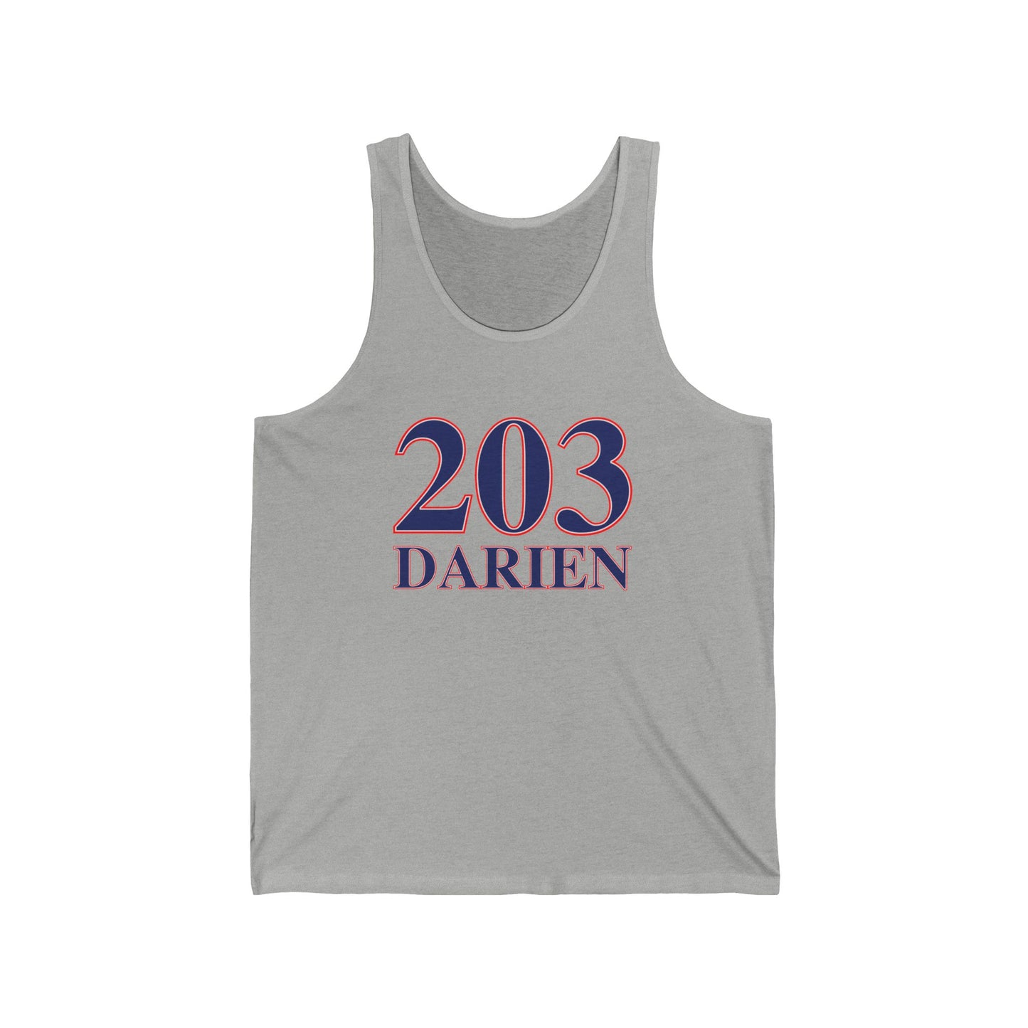 203 Darien Red White & Blue Unisex Jersey Tank Top