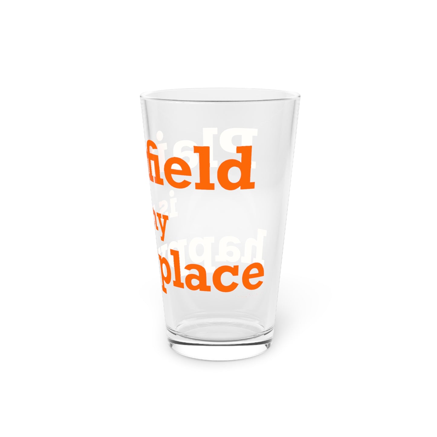 Plainfield is My Happy Place Pint Glass, 16oz