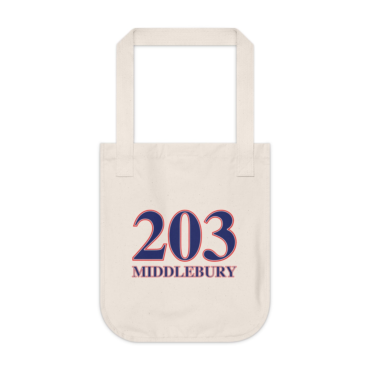 203 Middlebury Red White & Blue Organic Canvas Tote Bag