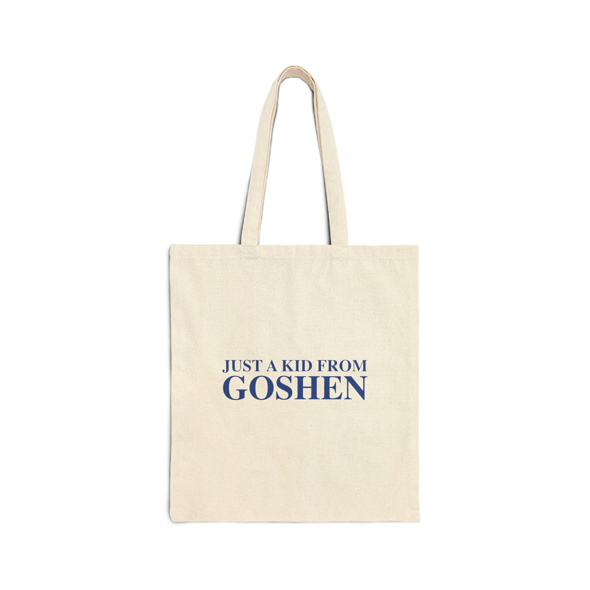 Just a kid from Goshen Cotton Canvas Tote Bag