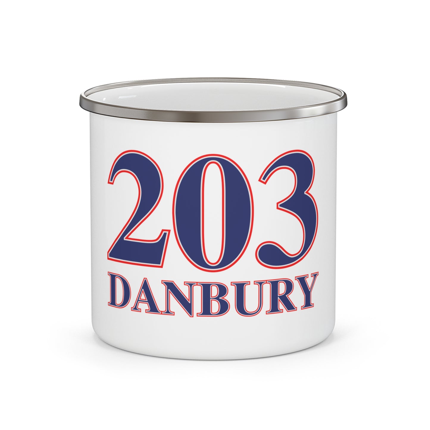 203 Danbury Red White & Blue Enamel Camping Mug