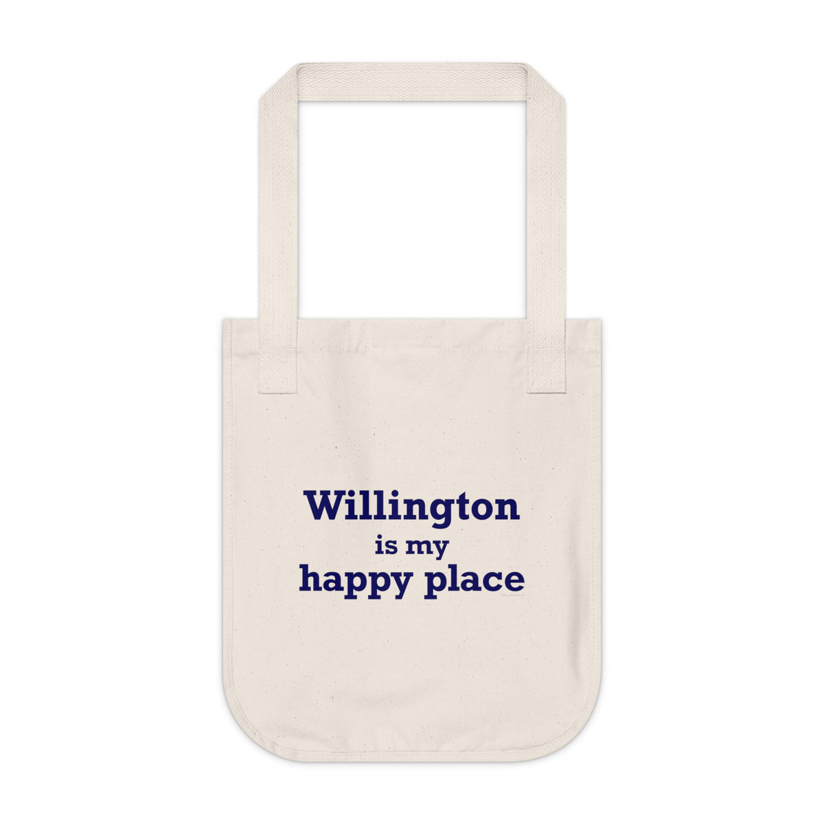Willington is My Happy Place Organic Canvas Tote Bag