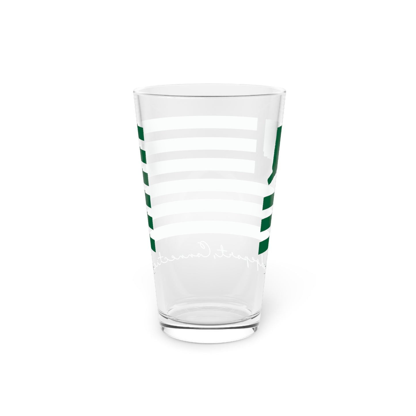 Bridgeport Connecticut St Patrick's Day Flag Pint Glass, 16oz