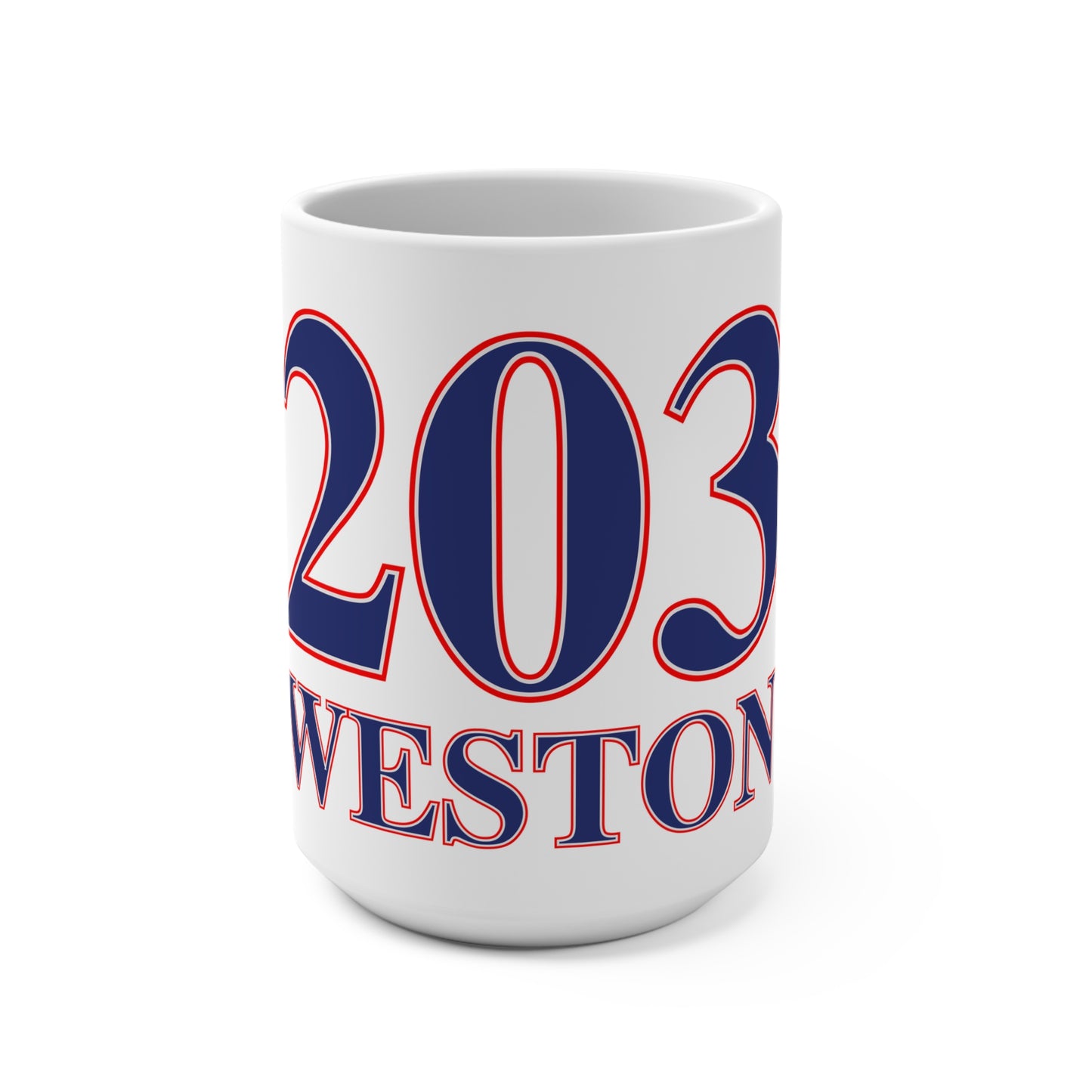 203 Weston Red White & Blue Mug 15oz