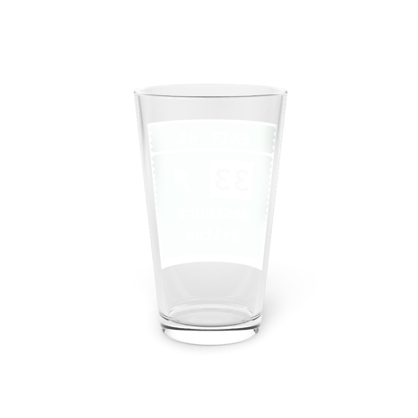 Vintage Merritt Parkway Exit 41 Sign Pint Glass, 16oz
