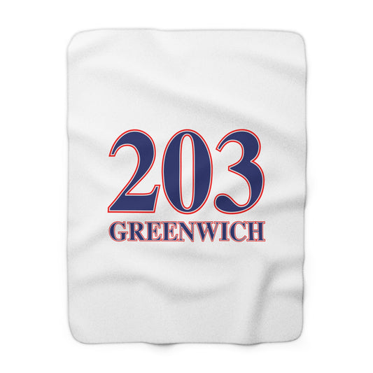 203 Greenwich Red White & Blue Sherpa Fleece Blanket