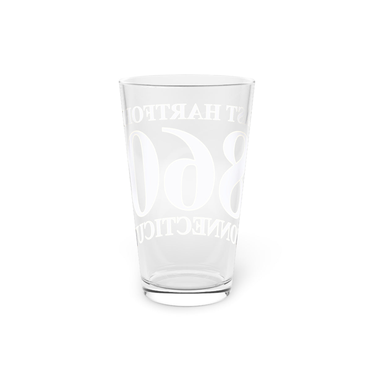 East Hartford 860 Connecticut Pint Glass, 16oz