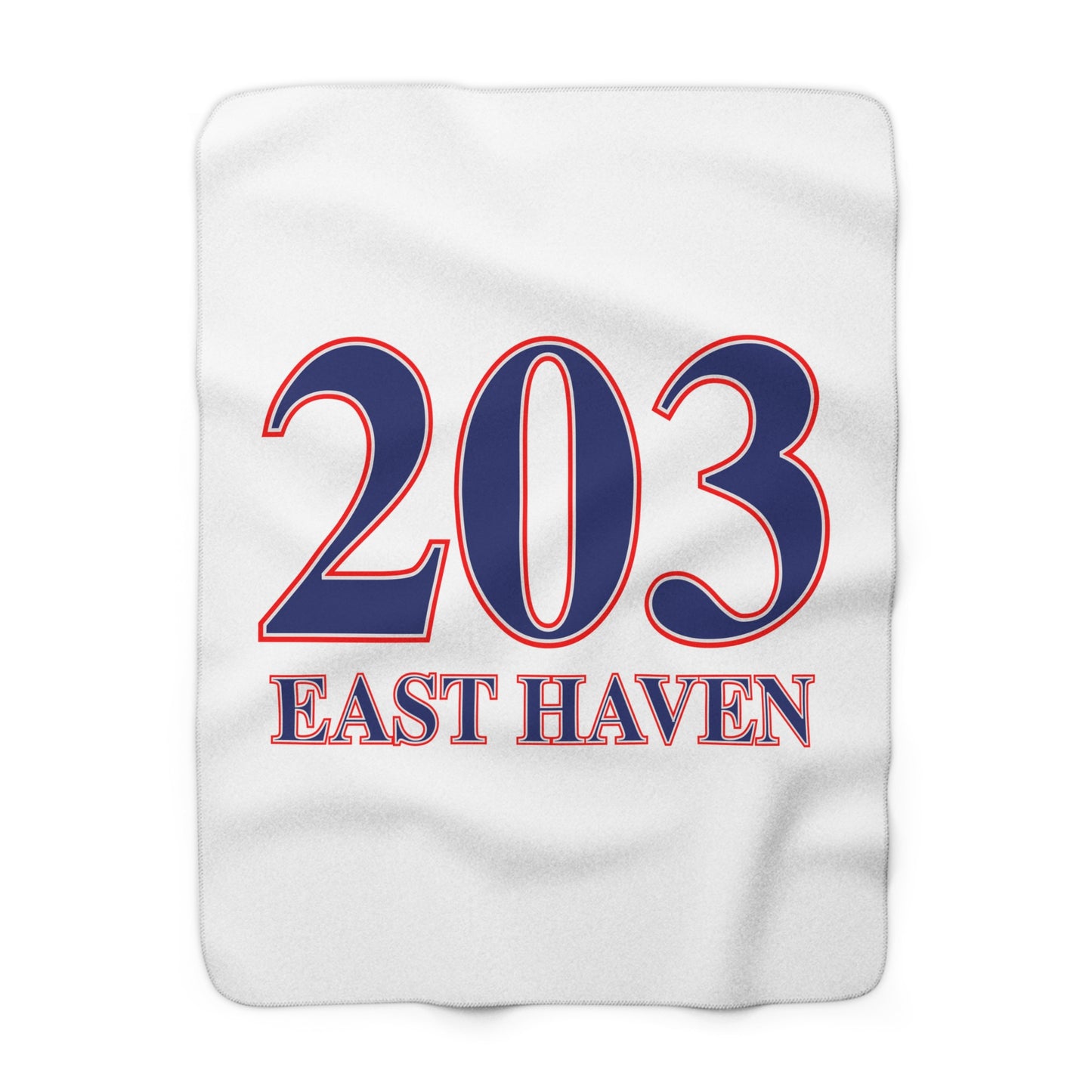 203 East Haven Red White & BlueSherpa Fleece Blanket