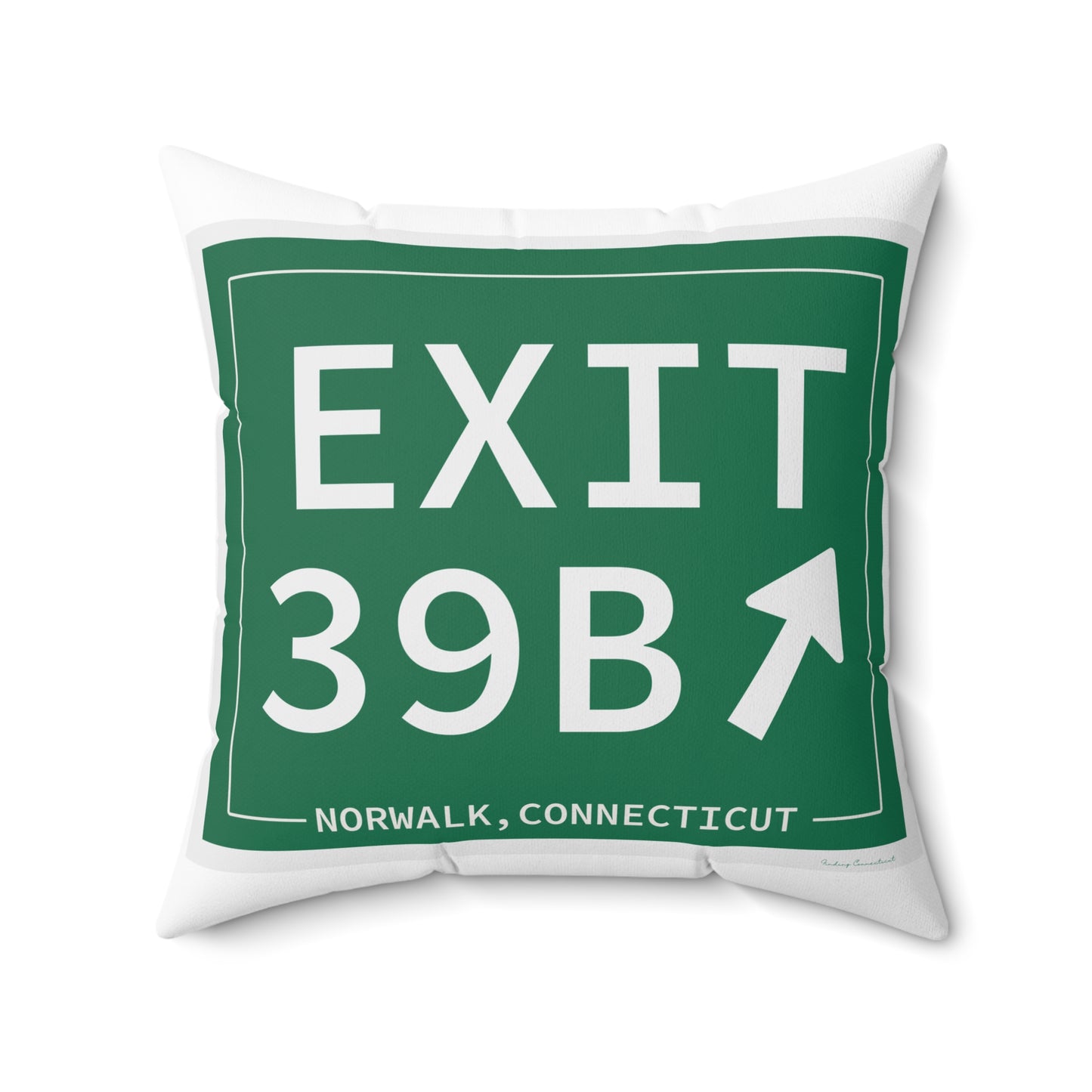 Vintage Exit 39B Merritt Parkway Sign Spun Polyester Square Pillow
