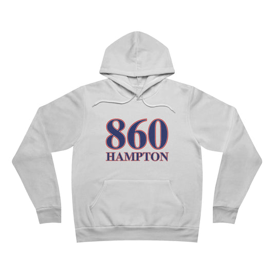860 Hampton Red White & Blue Unisex Sponge Fleece Pullover Hoodie