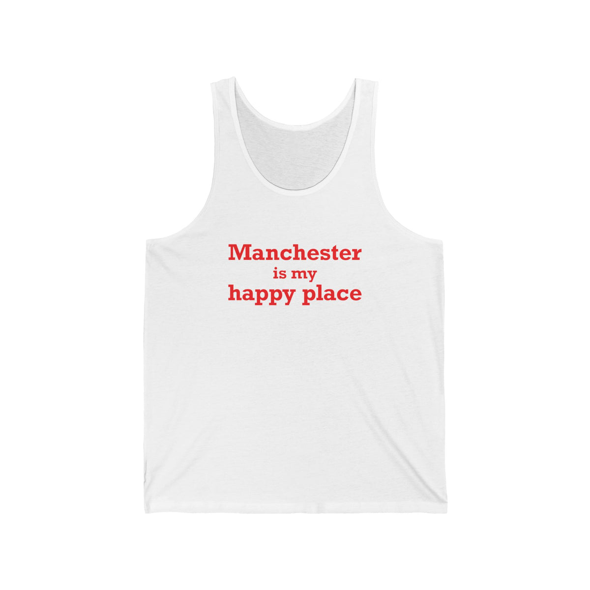 Manchester is My Happy Place Unisex Jersey Tank Top