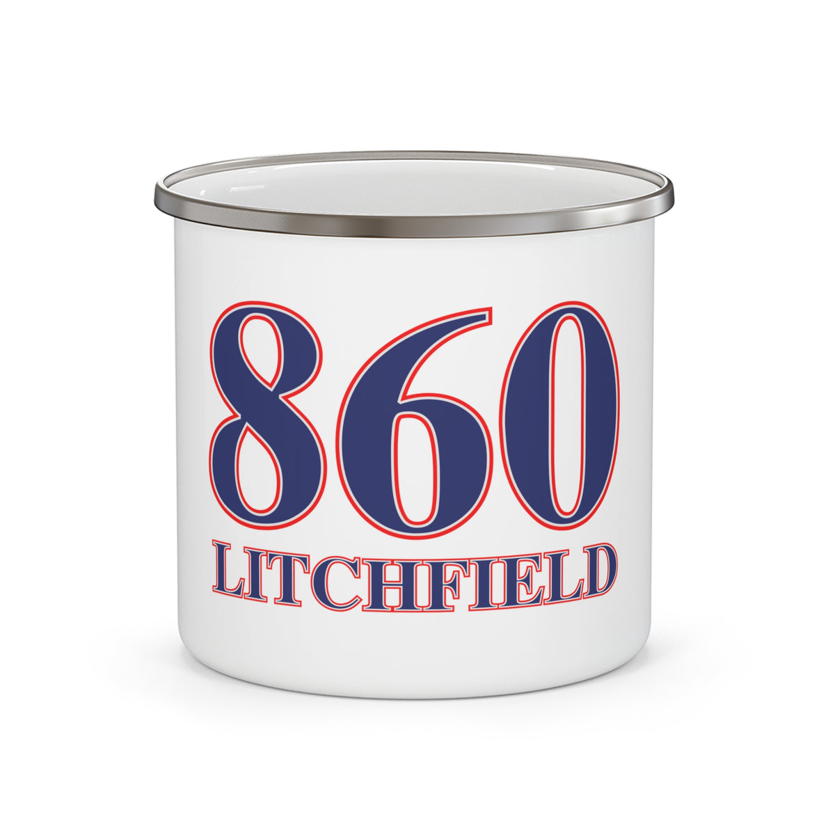 Litchfield Red, White & Blue Enamel Camping Mug