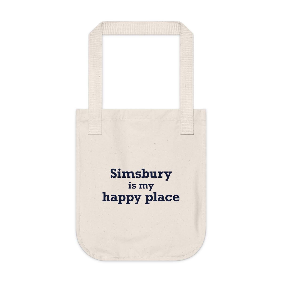 Simsbury is My Happy Place Organic Canvas Tote Bag