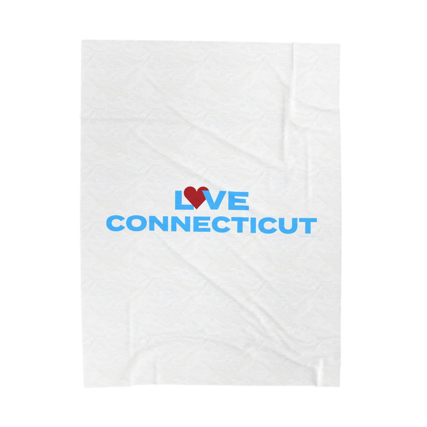 Love Connecticut Velveteen Plush Blanket
